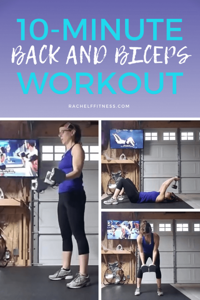 Quick 10 minute back and biceps workout at home using dumbbells